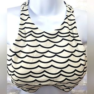 Appeal Black and White Wave Bikini Top Size M